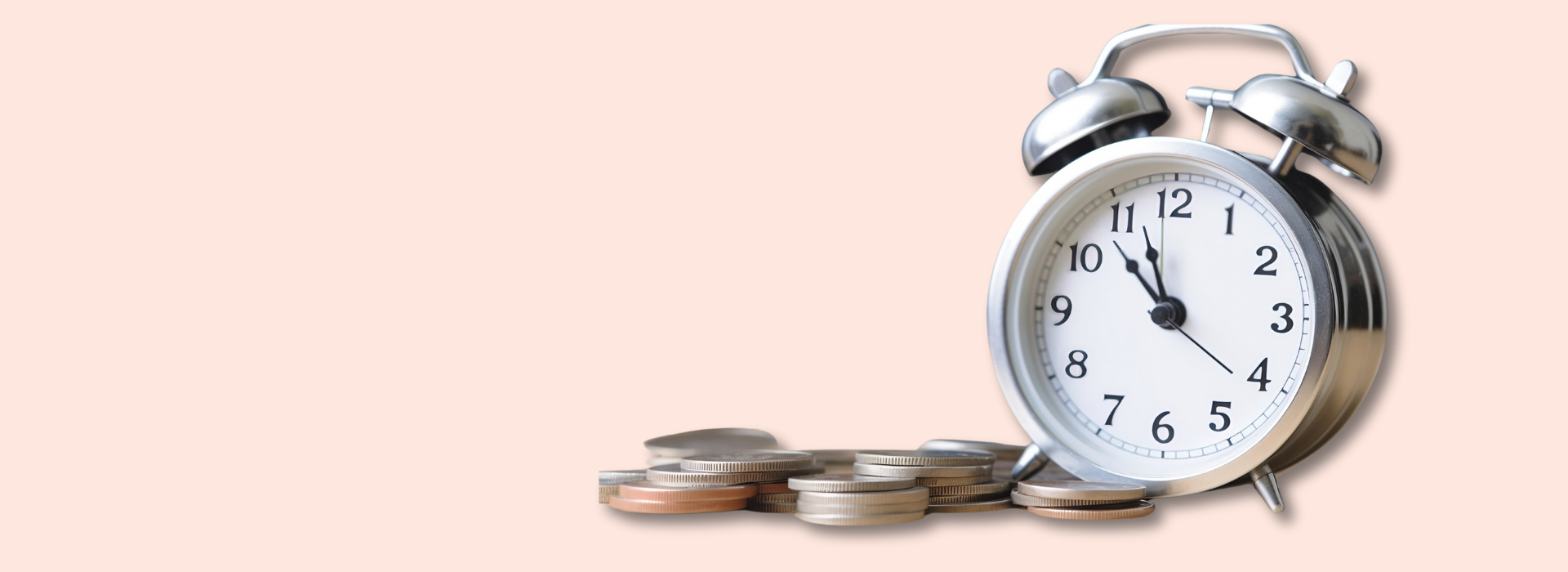 Buy now, pay later-an alarm clock with coins