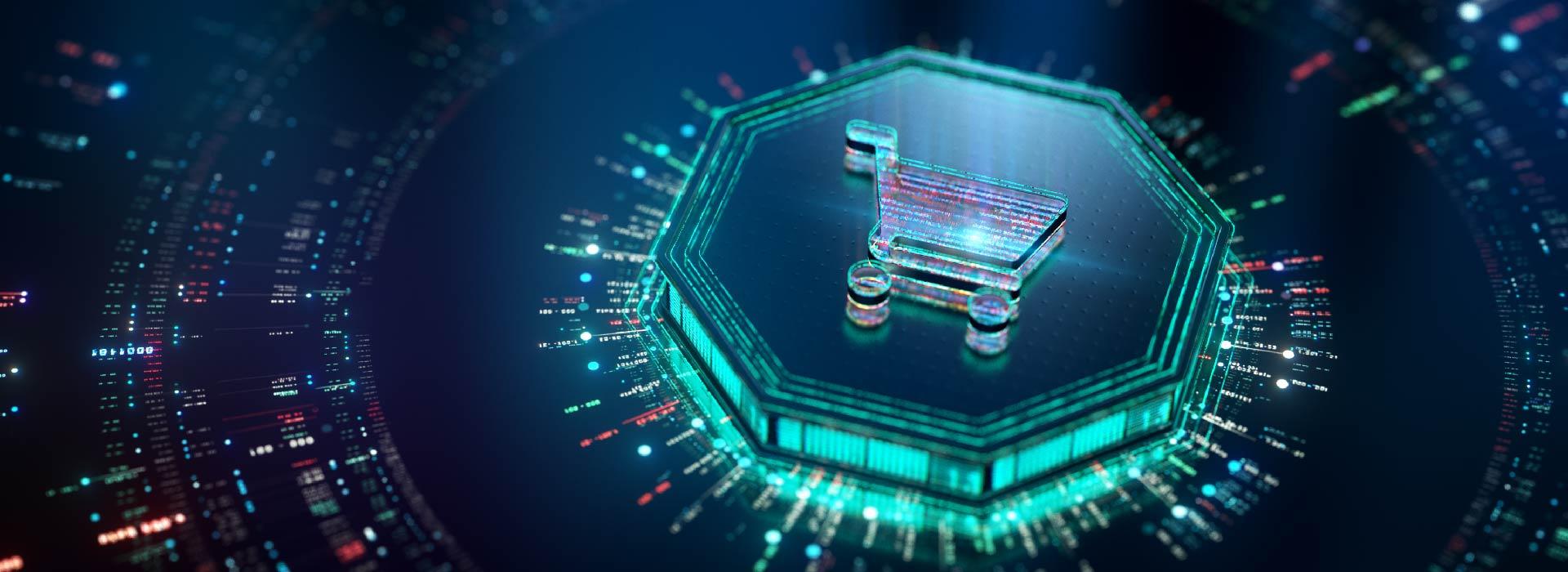 graphic digital image with cart icon