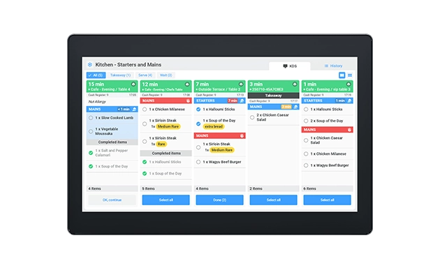 Enhance communication between front- and back-of-house teams with advanced digital order management, further optimising kitchen efficiency and overall workflow. *Available as an add-on to the Pro Bundle.