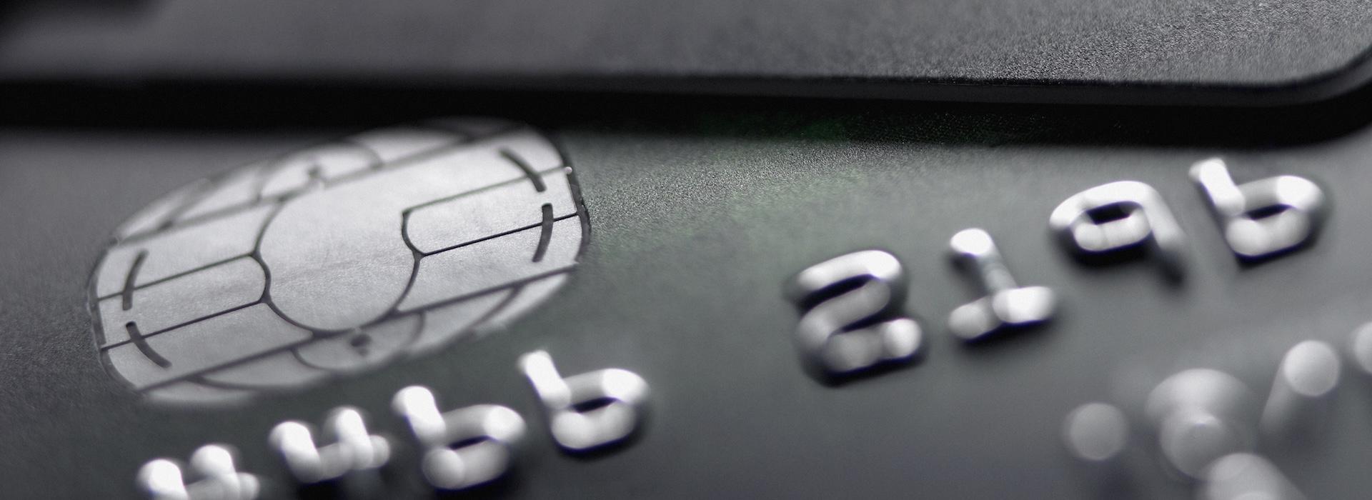 Credit card up close